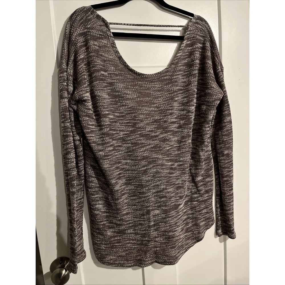 Knot Sisters‎ Women's Brown White Heathered knit tunic top Size Medium